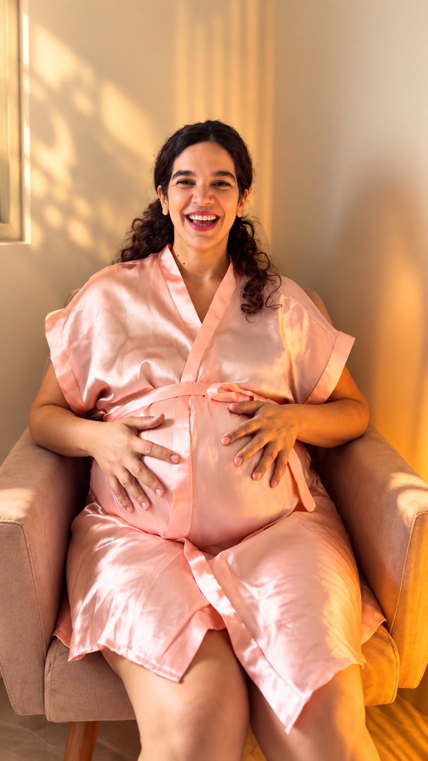 Gestante acolhida em uma experiência de Aromassoterapia Materna